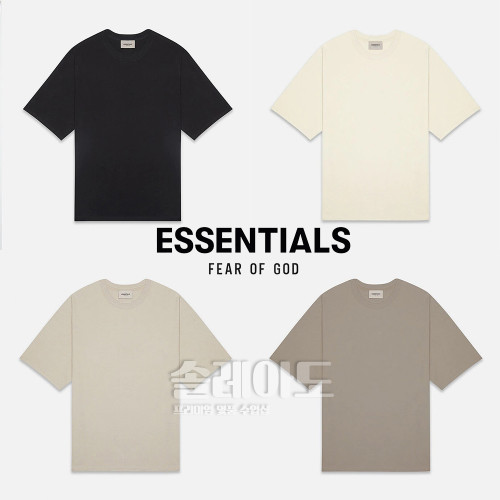 FEAR OF GOD ESSENTIALS 백로고 롱슬리브 피오갓 에센셜 21SS 3D 반팔 티셔츠