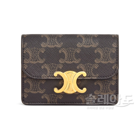 셀린느 플랩 트리옹프 카드 지갑 홀더 트리오페 캔버스 탠 10I582CPJ.04LU 블랙 10I583DPV.38NO