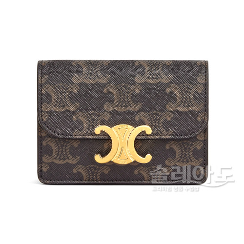 셀린느 플랩 트리옹프 카드 지갑 홀더 트리오페 캔버스 탠 10I582CPJ.04LU 블랙 10I583DPV.38NO