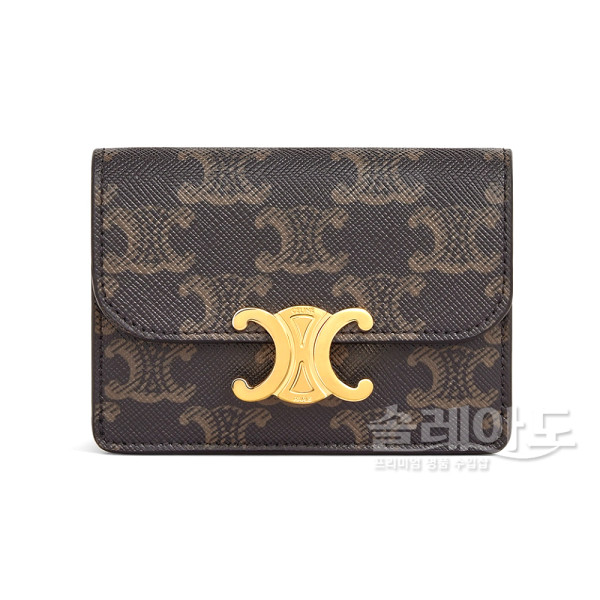셀린느 플랩 트리옹프 카드 지갑 홀더 트리오페 캔버스 탠 10I582CPJ.04LU 블랙 10I583DPV.38NO
