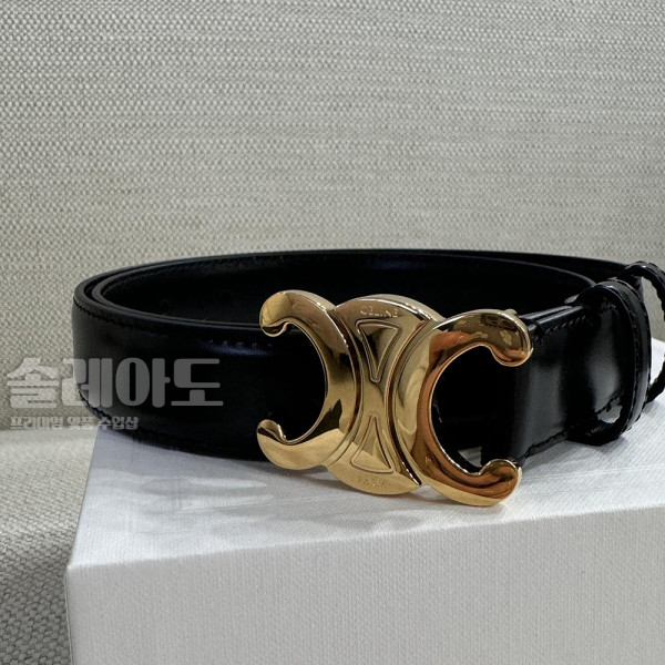 셀린느 트리오페 미디움 레더 여성벨트 블랙 2.5cm 45AK93A01.38NO